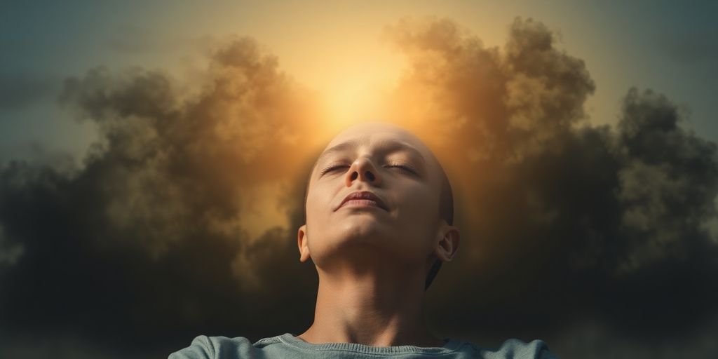 Person clears mind of negative thoughts, finds peace.